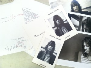 Patti Smith's "Seventh Heaven": A draft, unfolded cover, alternate photograph and a published copy.